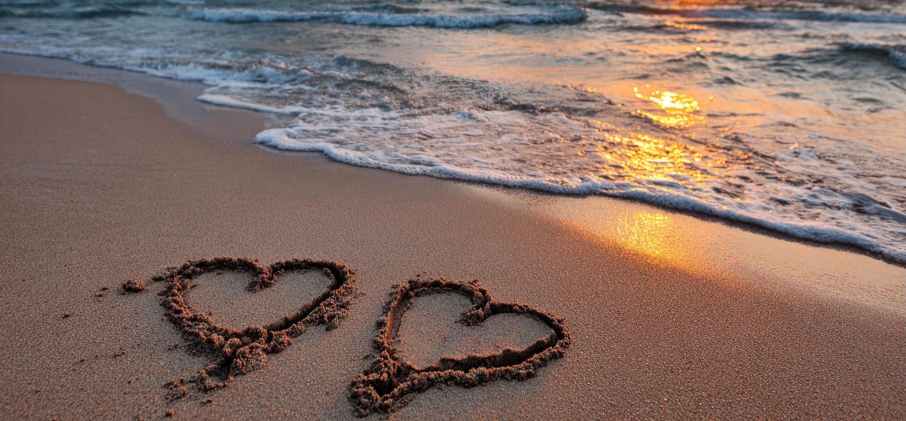 Waves forming a heart.